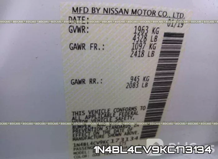 1N4BL4CV9KC173134 фото 10