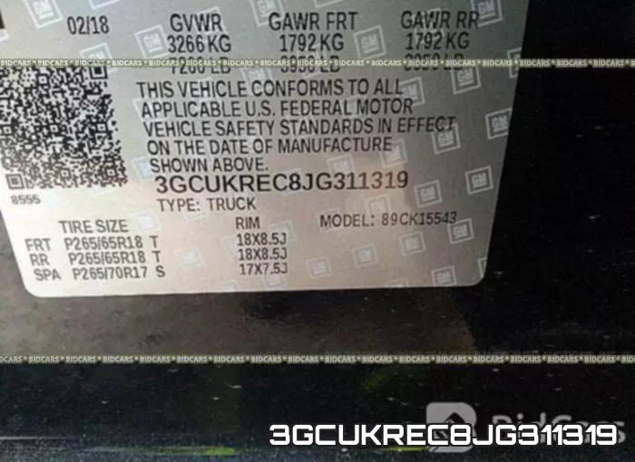 3GCUKREC8JG311319 фото 10