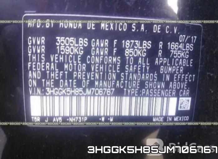 3HGGK5H85JM706767 фото 10
