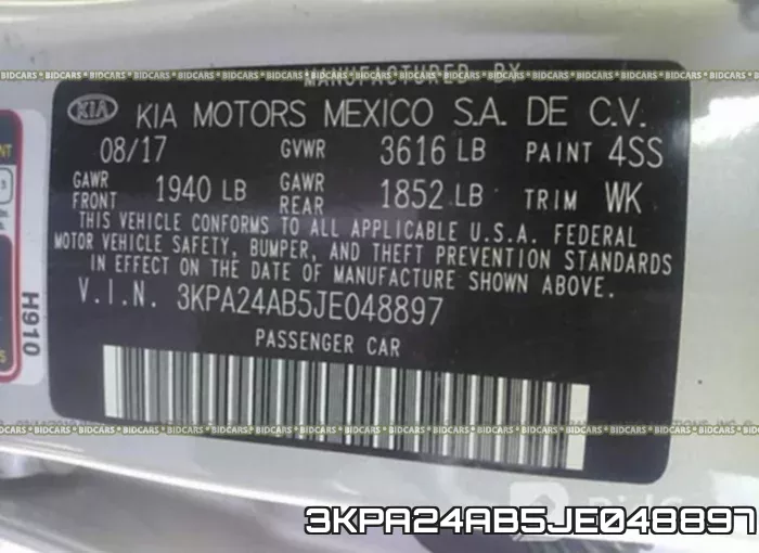 3KPA24AB5JE048897 фото 10