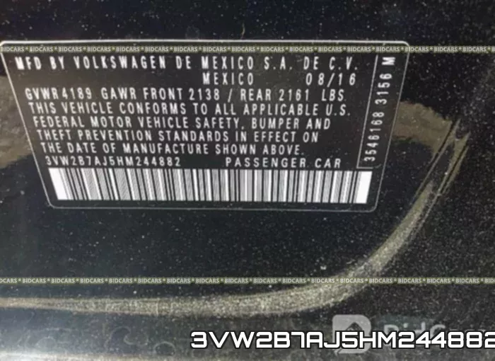 3VW2B7AJ5HM244882 фото 10