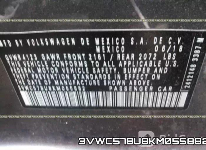 3VWC57BU8KM055882 фото 10