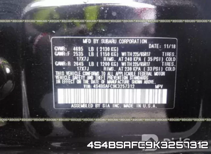 4S4BSAFC9K3257312 фото 10