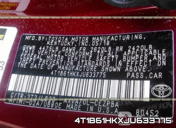 4T1B61HKXJU633775 фото 10