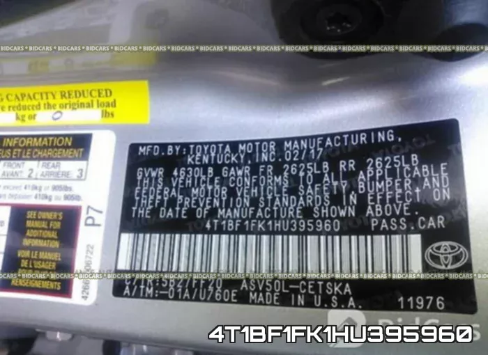 4T1BF1FK1HU395960 фото 10