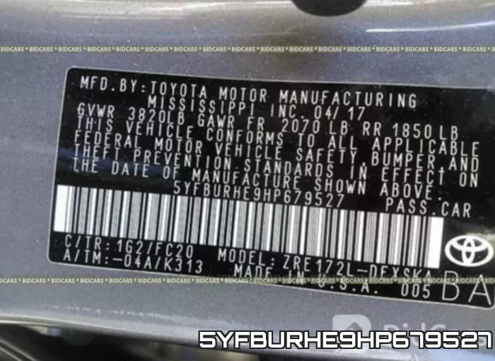 5YFBURHE9HP679527 фото 10