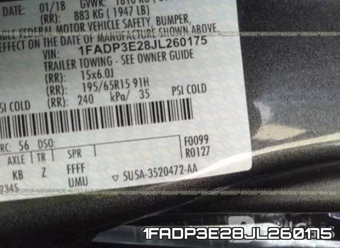 1FADP3E28JL260175 фото 10