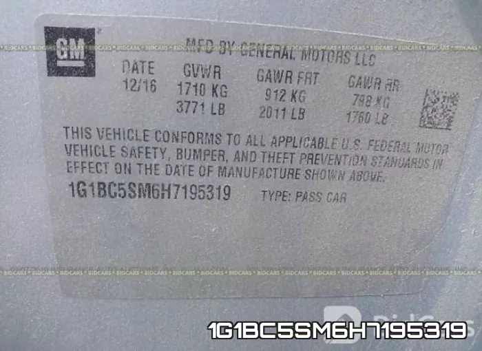 1G1BC5SM6H7195319 фото 10