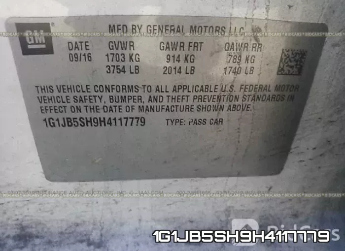 1G1JB5SH9H4117779 фото 10