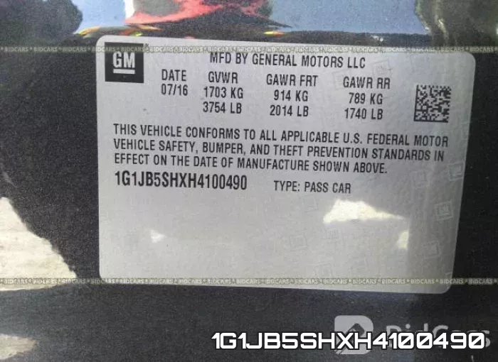 1G1JB5SHXH4100490 фото 10