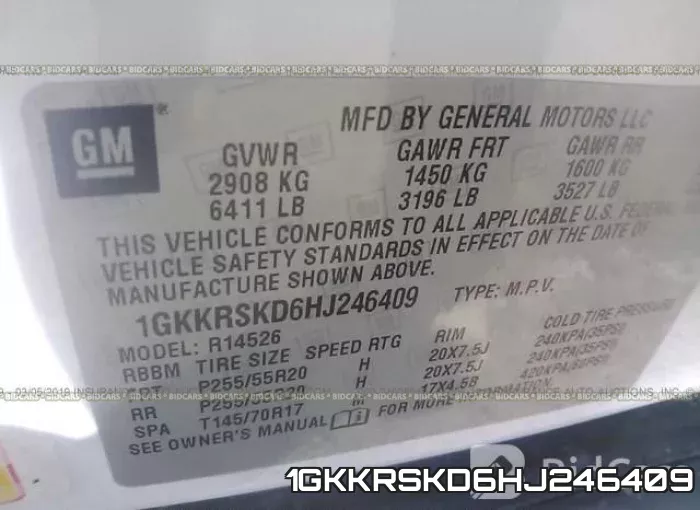 1GKKRSKD6HJ246409 фото 10