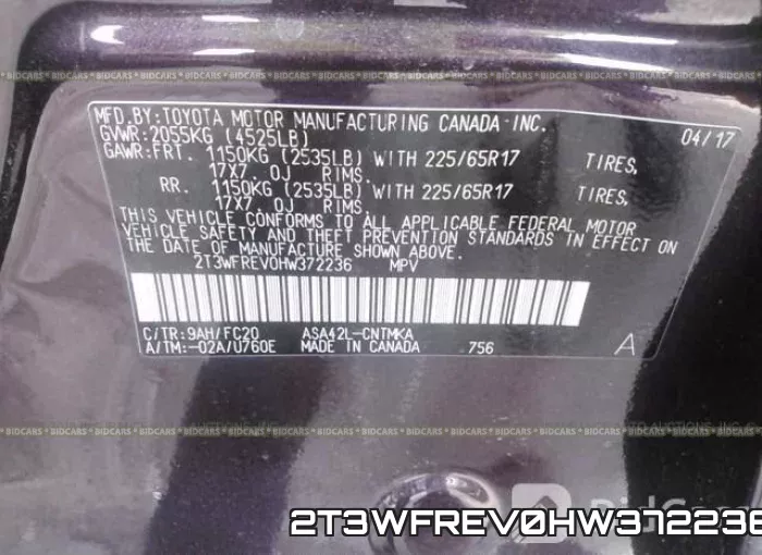 2T3WFREV0HW372236 фото 9