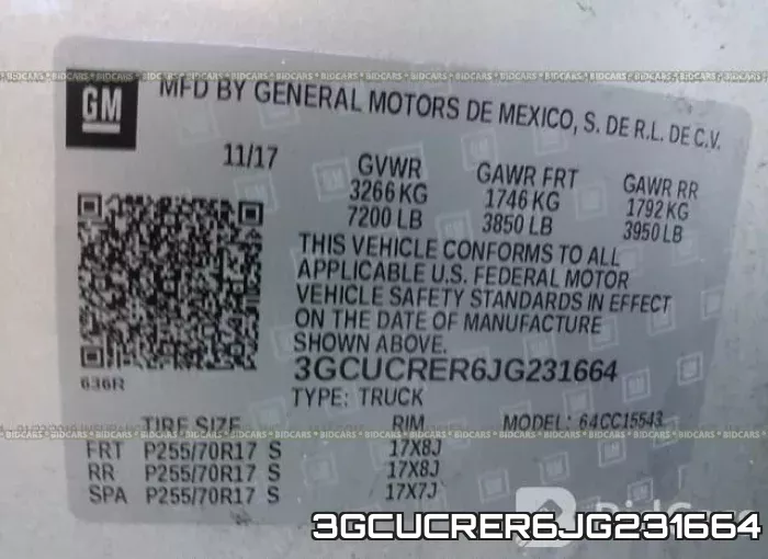3GCUCRER6JG231664 фото 10