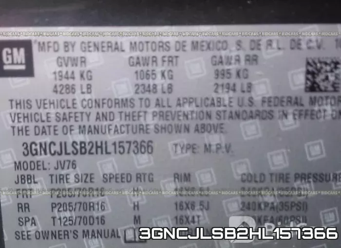 3GNCJLSB2HL157366 фото 10