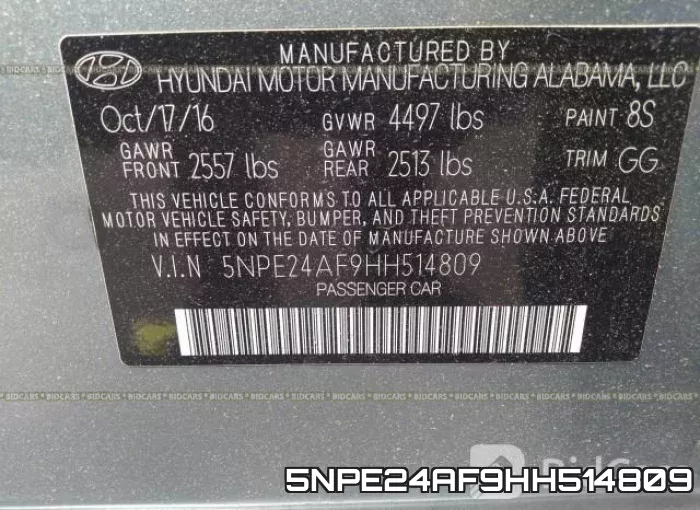 5NPE24AF9HH514809 фото 10