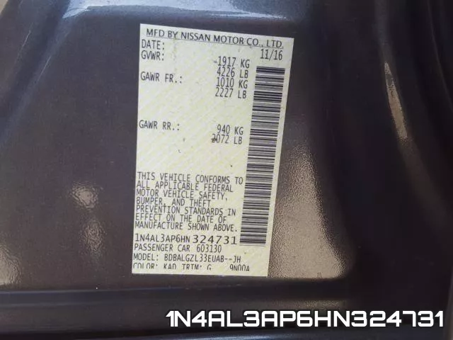 1N4AL3AP6HN324731 фото 2
