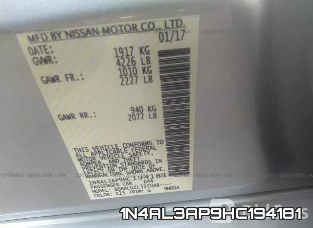 1N4AL3AP9HC194181 фото 10