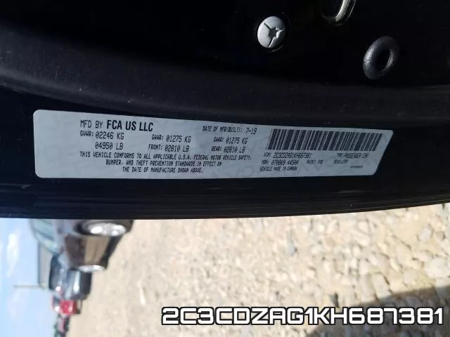 2C3CDZAG1KH687381 фото 2