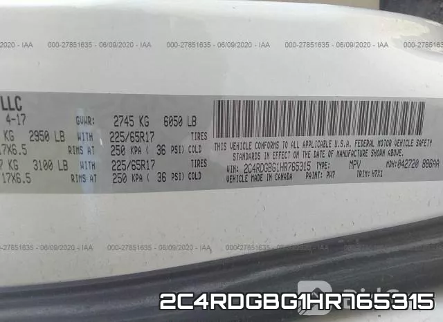 2C4RDGBG1HR765315 фото 10