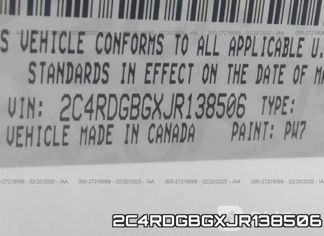2C4RDGBGXJR138506 фото 10
