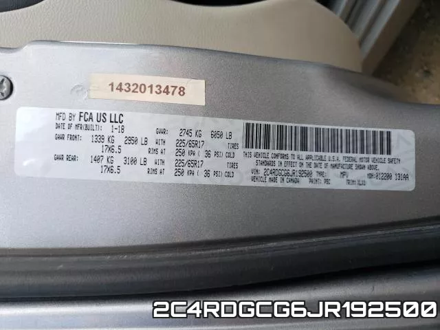 2C4RDGCG6JR192500 фото 2