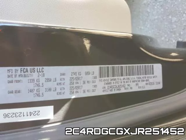 2C4RDGCGXJR251452 фото 2