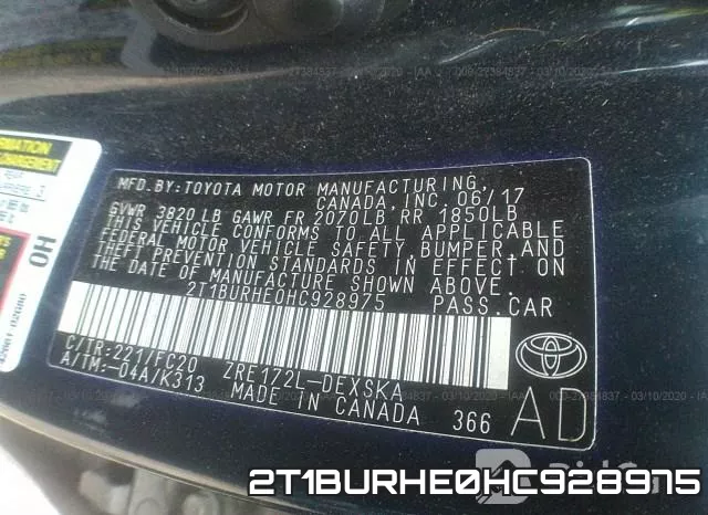 2T1BURHE0HC928975 фото 10