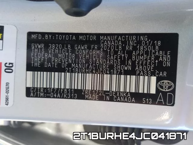 2T1BURHE4JC041871 фото 2