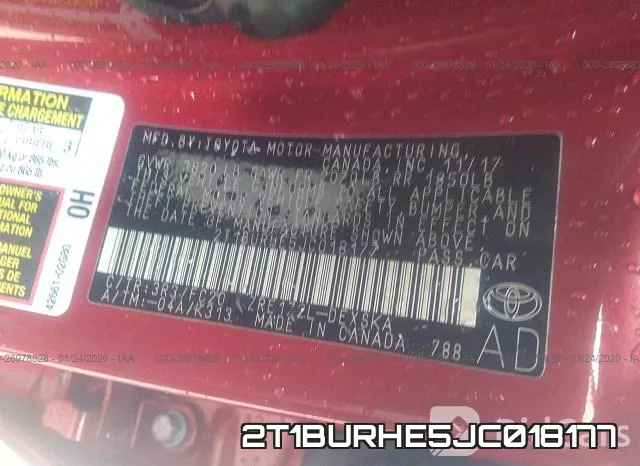 2T1BURHE5JC018177 фото 9