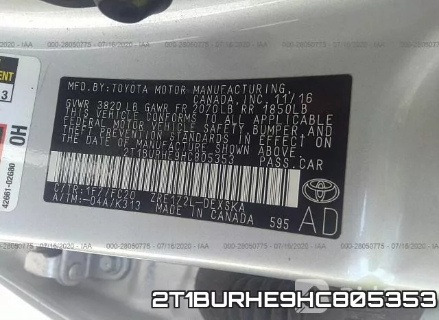 2T1BURHE9HC805353 фото 10