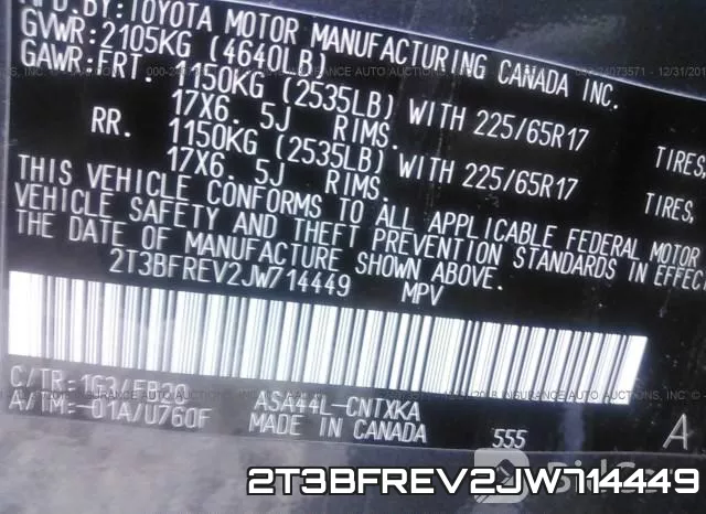 2T3BFREV2JW714449 фото 10