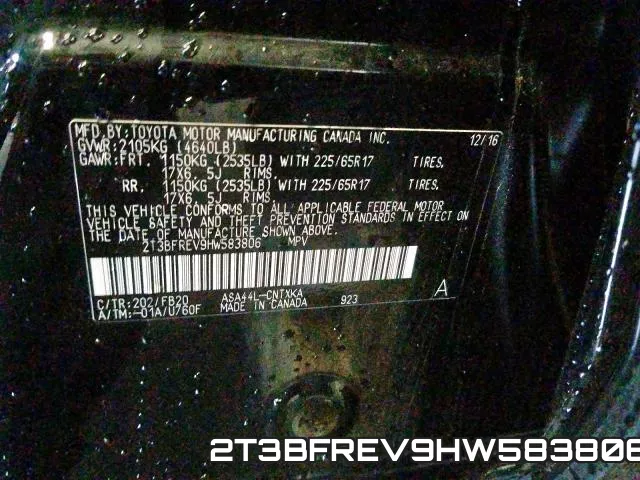 2T3BFREV9HW583806 фото 2