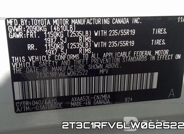 2T3C1RFV6LW062522 фото 10