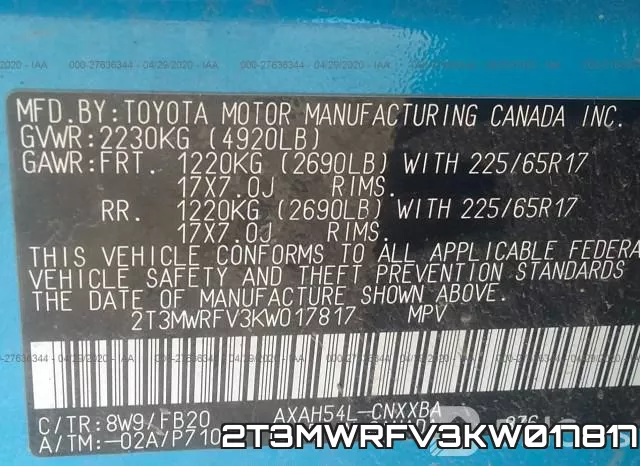 2T3MWRFV3KW017817 фото 10