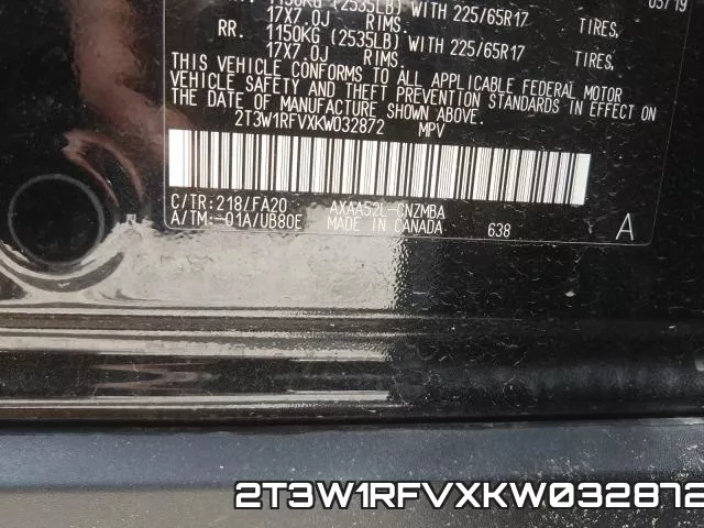2T3W1RFVXKW032872 фото 2