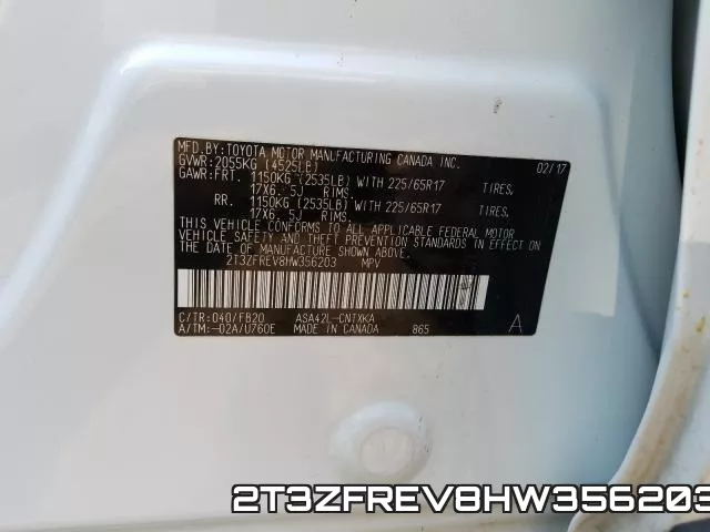 2T3ZFREV8HW356203 фото 2