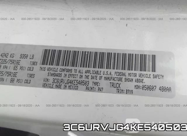 3C6URVJG4KE540503 фото 10