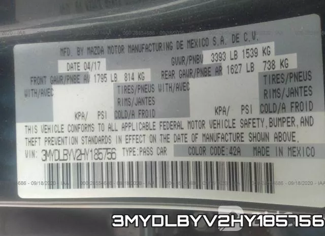 3MYDLBYV2HY185756 фото 10