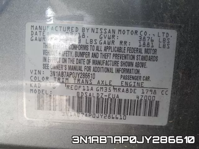 3N1AB7AP0JY286610 фото 2