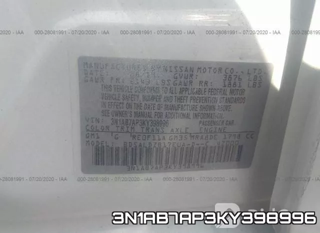 3N1AB7AP3KY398996 фото 10