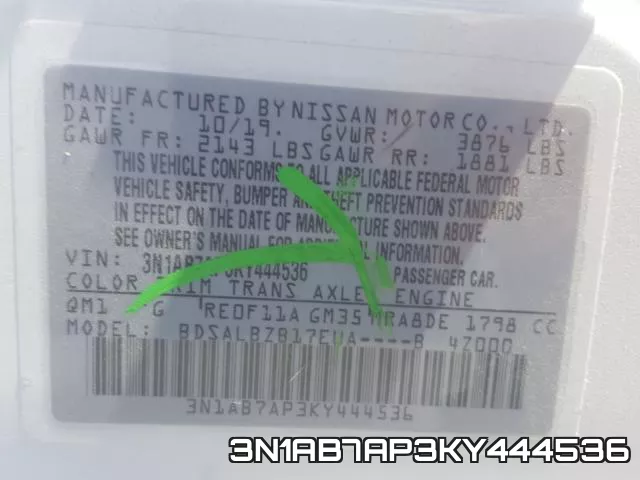 3N1AB7AP3KY444536 фото 2
