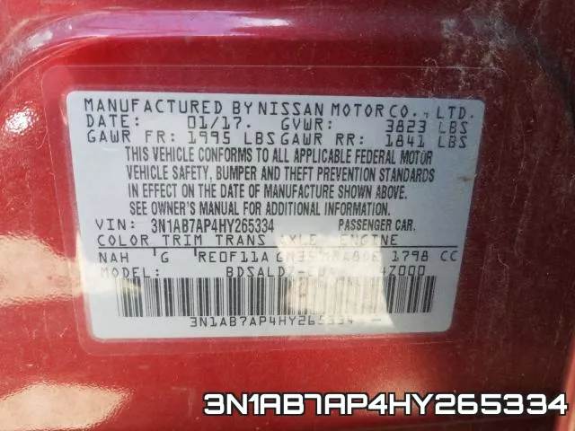 3N1AB7AP4HY265334 фото 2