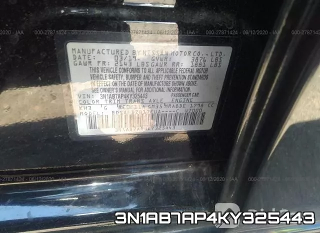 3N1AB7AP4KY325443 фото 10