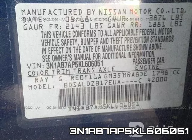 3N1AB7AP5KL606051 фото 10