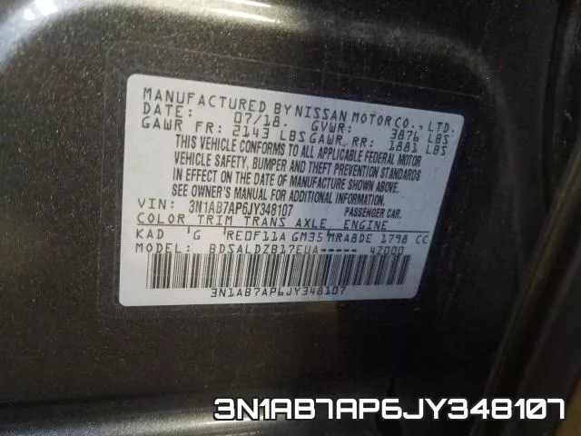 3N1AB7AP6JY348107 фото 2