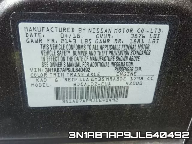3N1AB7AP9JL640492 фото 2