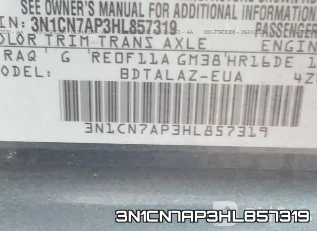 3N1CN7AP3HL857319 фото 9
