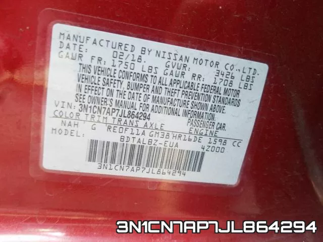3N1CN7AP7JL864294 фото 2