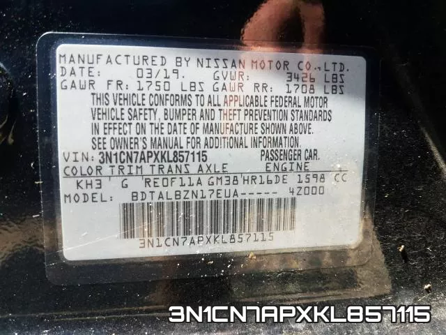 3N1CN7APXKL857115 фото 2