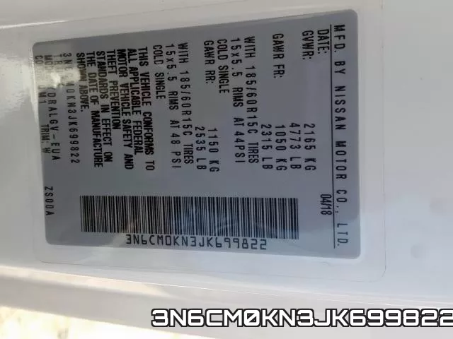 3N6CM0KN3JK699822 фото 2